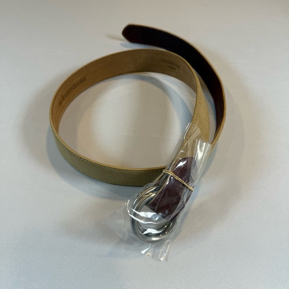 W. KLEINBERG Custom Bison Suede Belt O-ring Buckles Size 33 Brand New MSRP $220